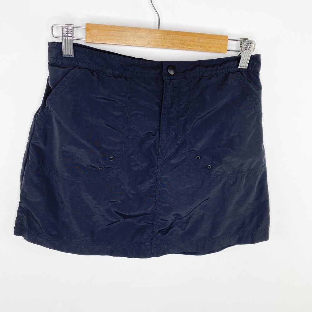 Lands End Swim Skort 4P Black Built In Shorts Skirt Swim Bottom Nylon Beach Pool